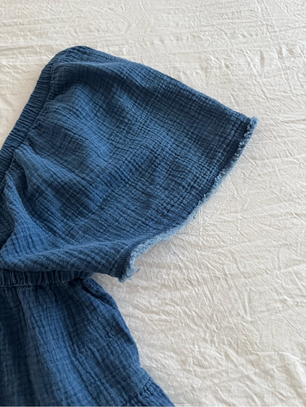 aerie Blue Gauze V-Neck Tiered Dress Boho Beach Swim Cover-Up - Picture 7 of 11